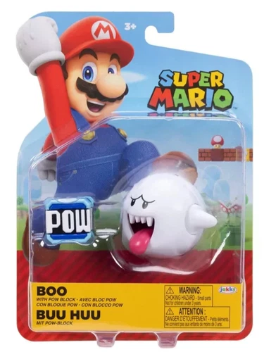 Nintendo Super Mario Boo Figure with POW Block Wave 48 NEW Jakks Pacific